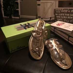 BNIB Sam Edelman Gold Metallic Sandals 8.5